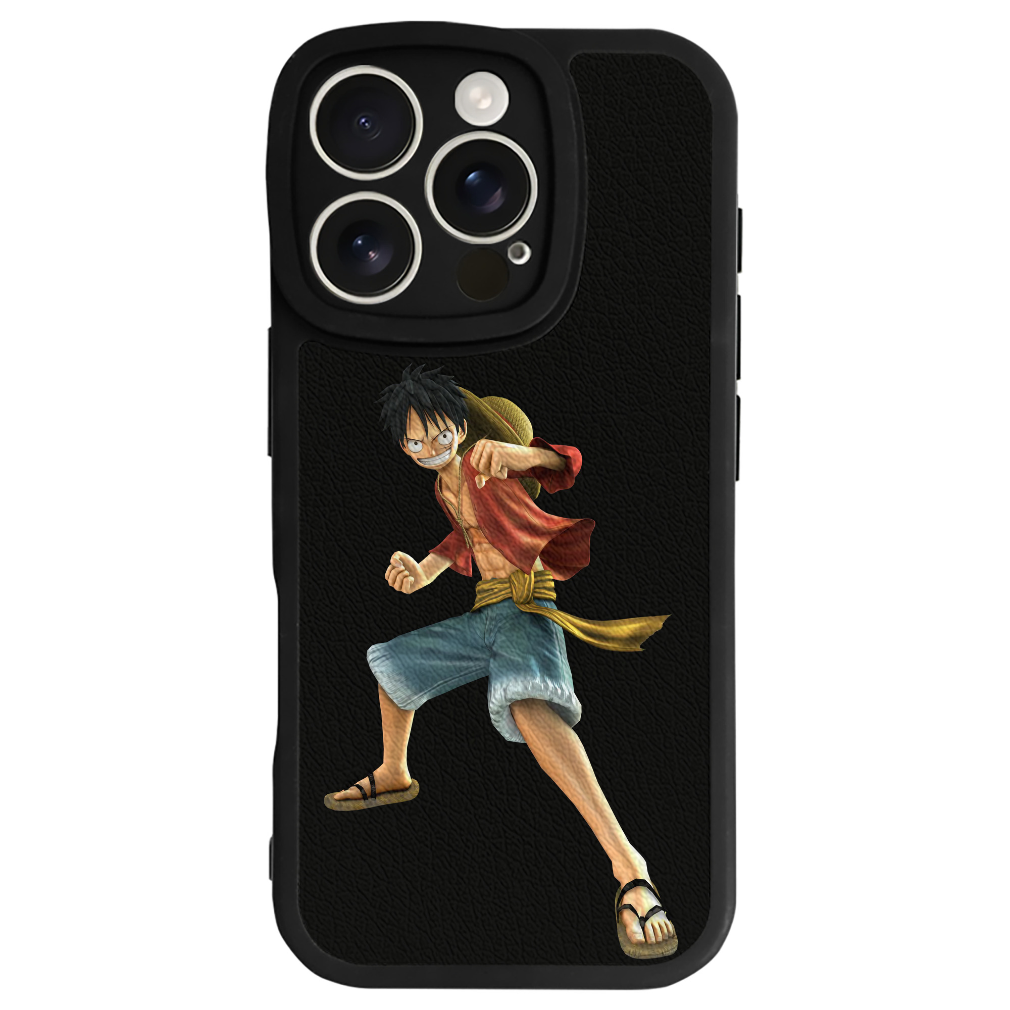 （画像用） ワンピース モンキー・D・ルフィ ONE PIECE Monkey D. Luffy 【iPhone 16シリーズ対応】シリコンスマホケース（レザー調） 材質：シリコン
